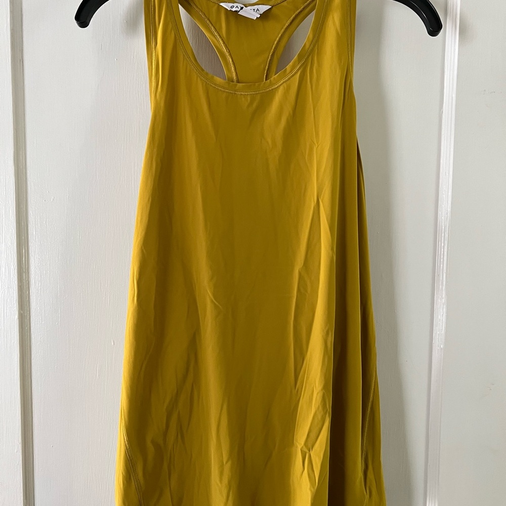 Mustard yellow Athleta racerback tank size L